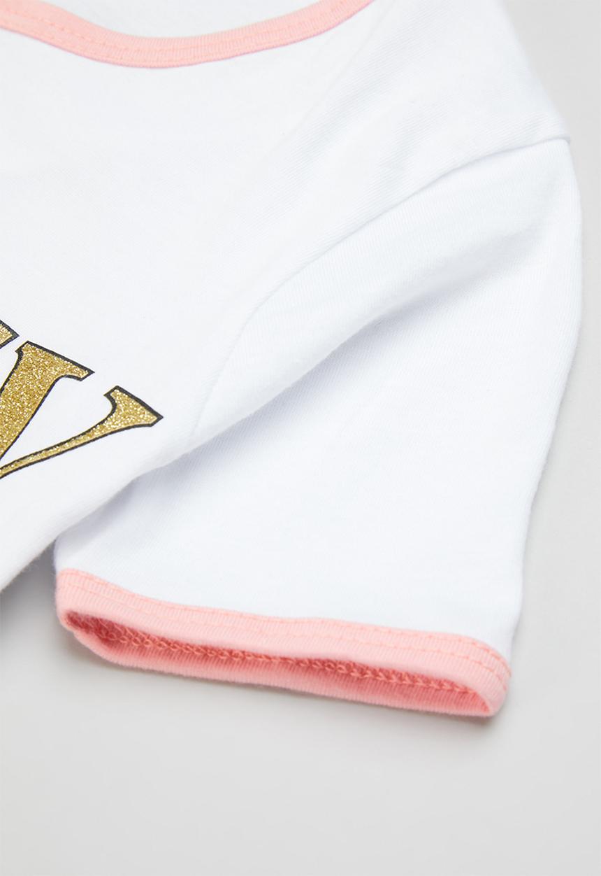 Pop Candy - Ringer tee - white & pink