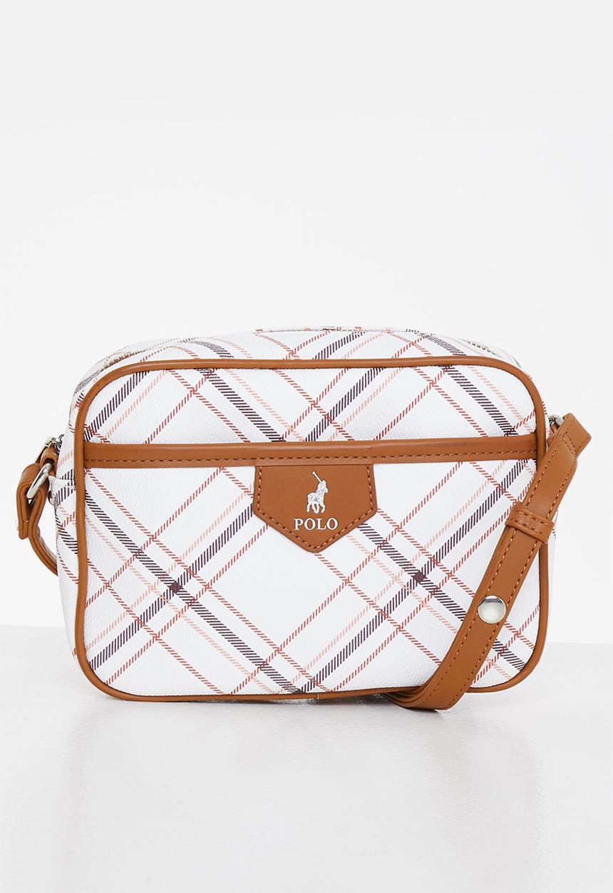 POLO - Tartan camera bag - white