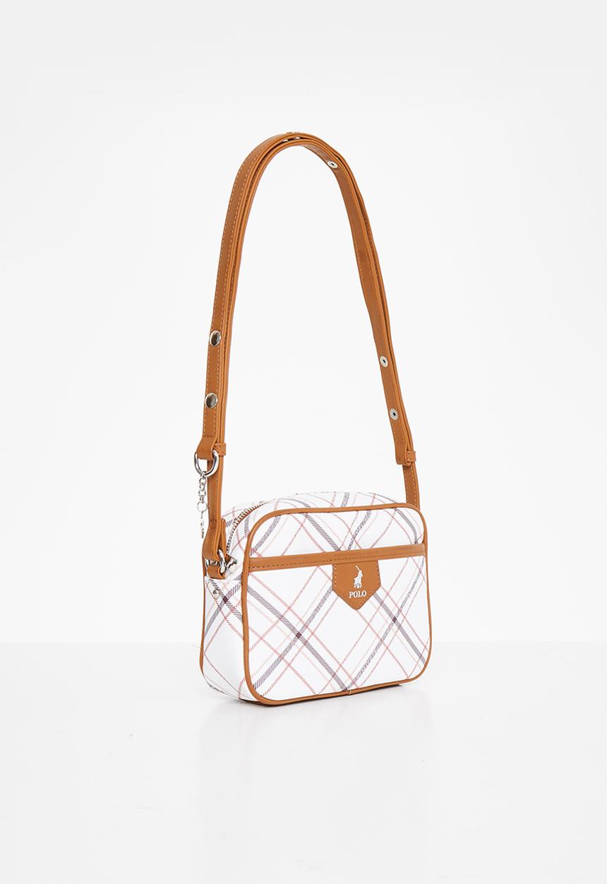 POLO - Tartan camera bag - white