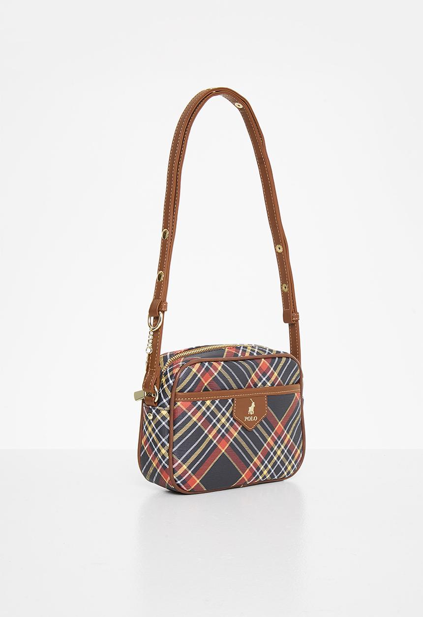 POLO - Tartan camera bag - black