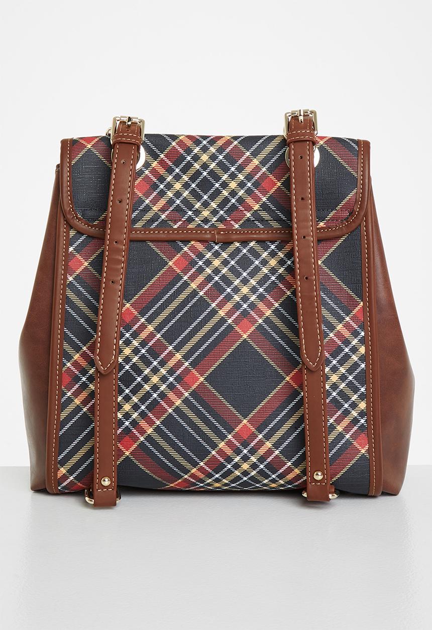 POLO - Tartan backpack - black