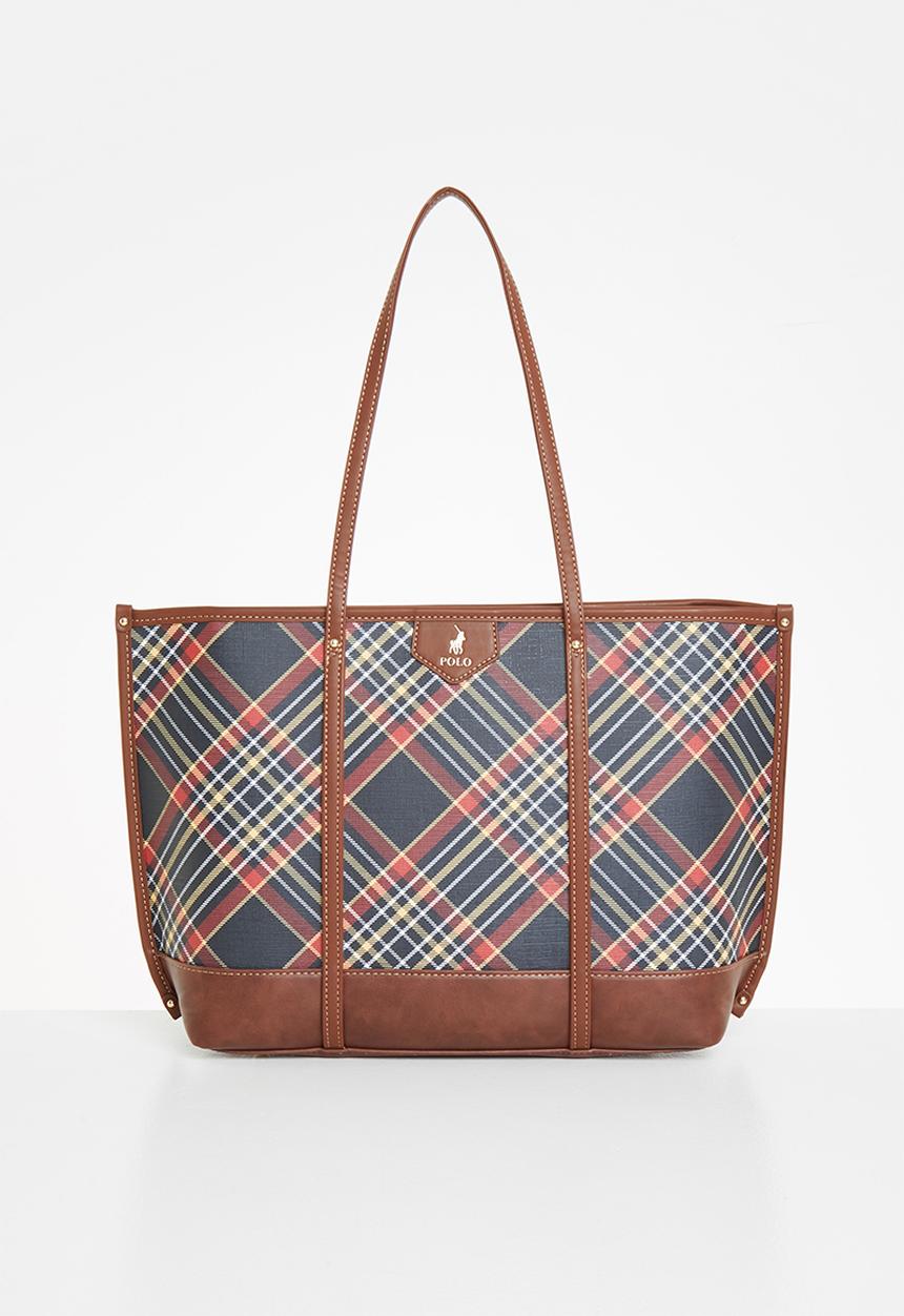 POLO - Tartan tote - black