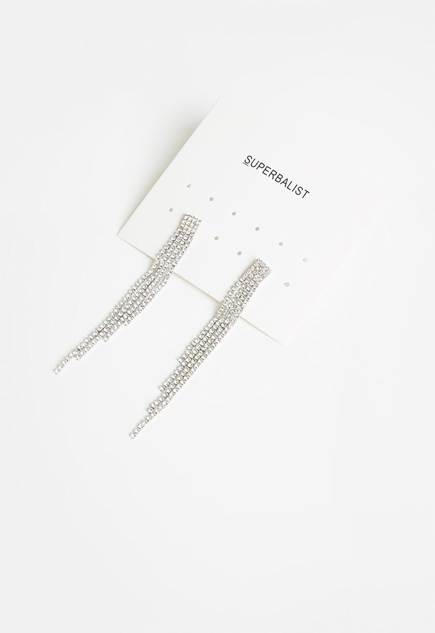 Superbalist - Diamante statements earrings - silver
