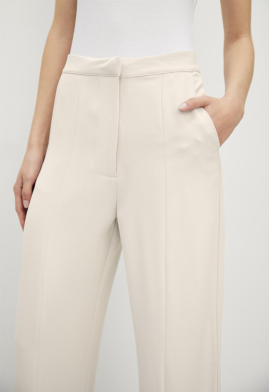 VELVET - Wide leg formal trouser - neutral