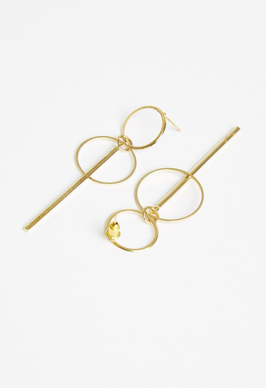 Superbalist - Interlink double circle earrings - gold