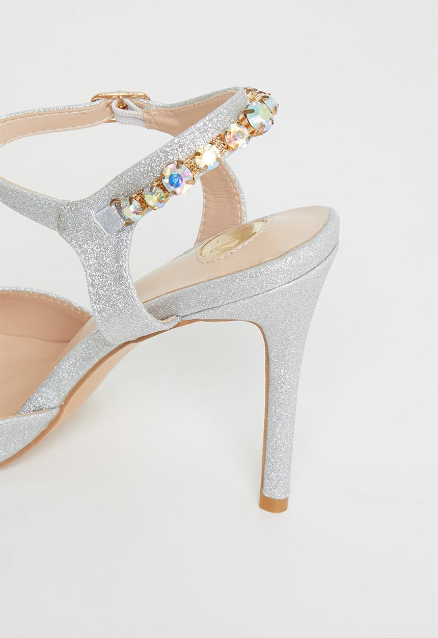 Footwork - Kono two part court heel - silver
