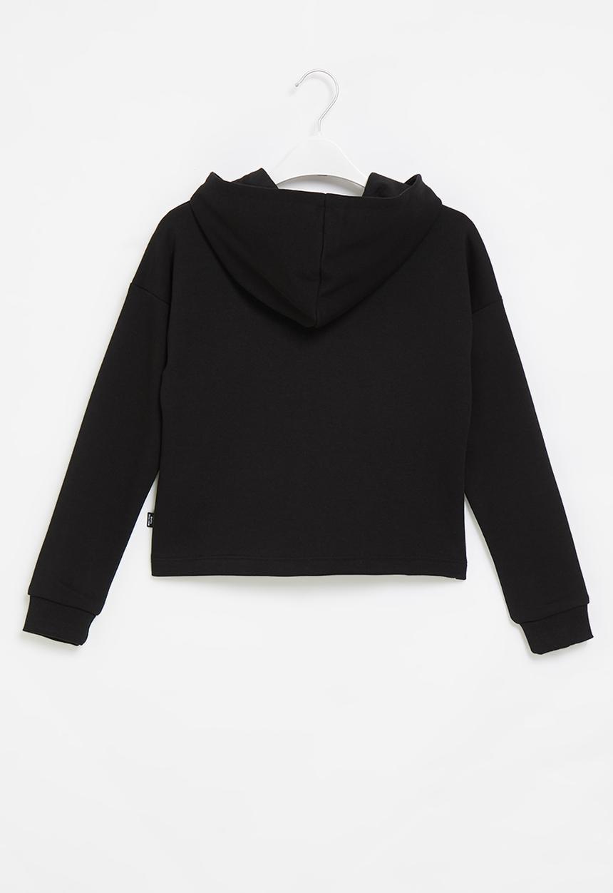 PUMA - Ess+ logo cropped hoodie tr g - puma black