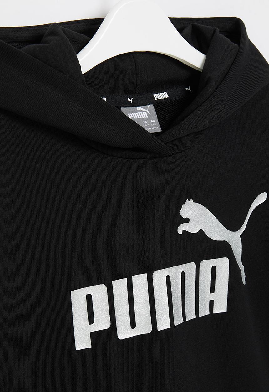 PUMA - Ess+ logo cropped hoodie tr g - puma black