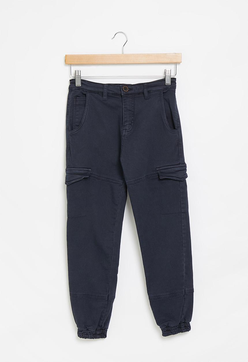 MINOTI - Teen boys knit look combat pant - navy