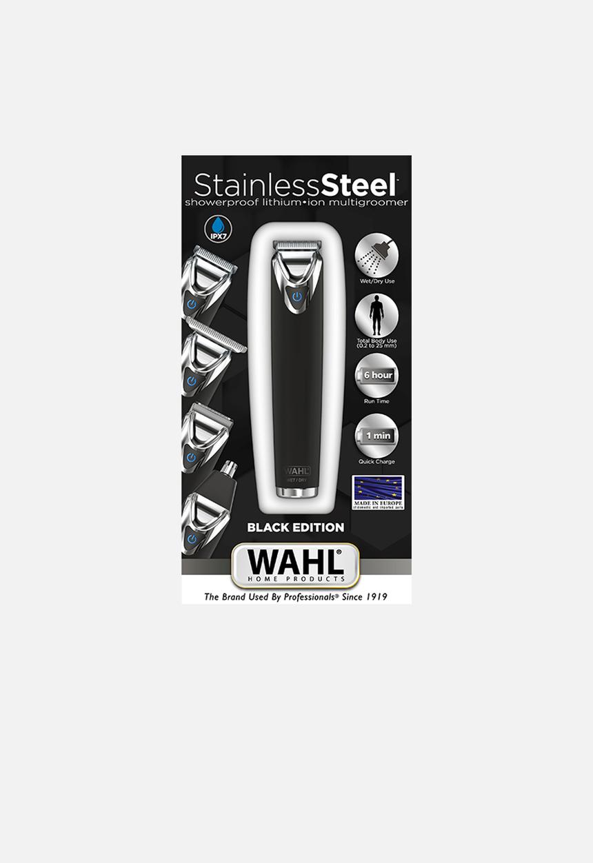 WAHL - Wahl Showerproof Stainless Steel Matte Black Trimmer- 25 Piece