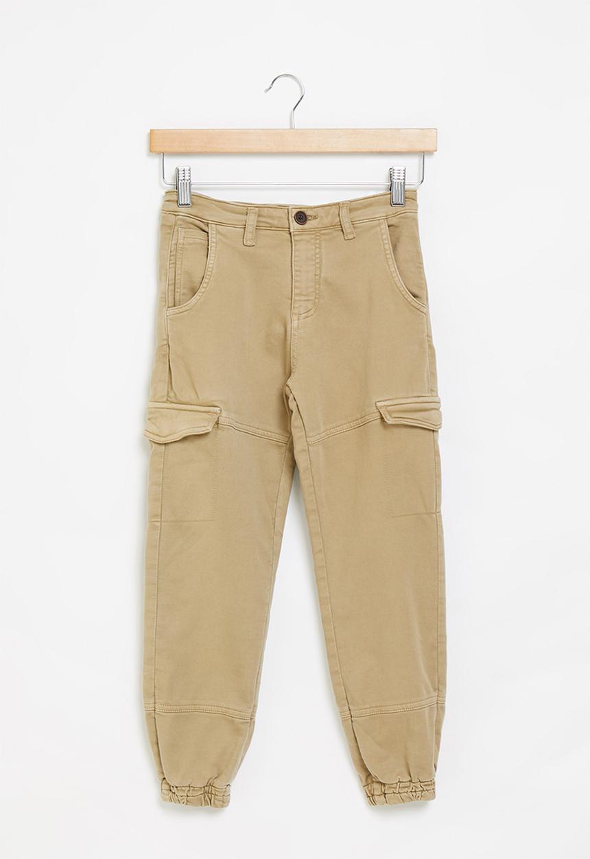MINOTI - Teen boys knit look combat pant - stone