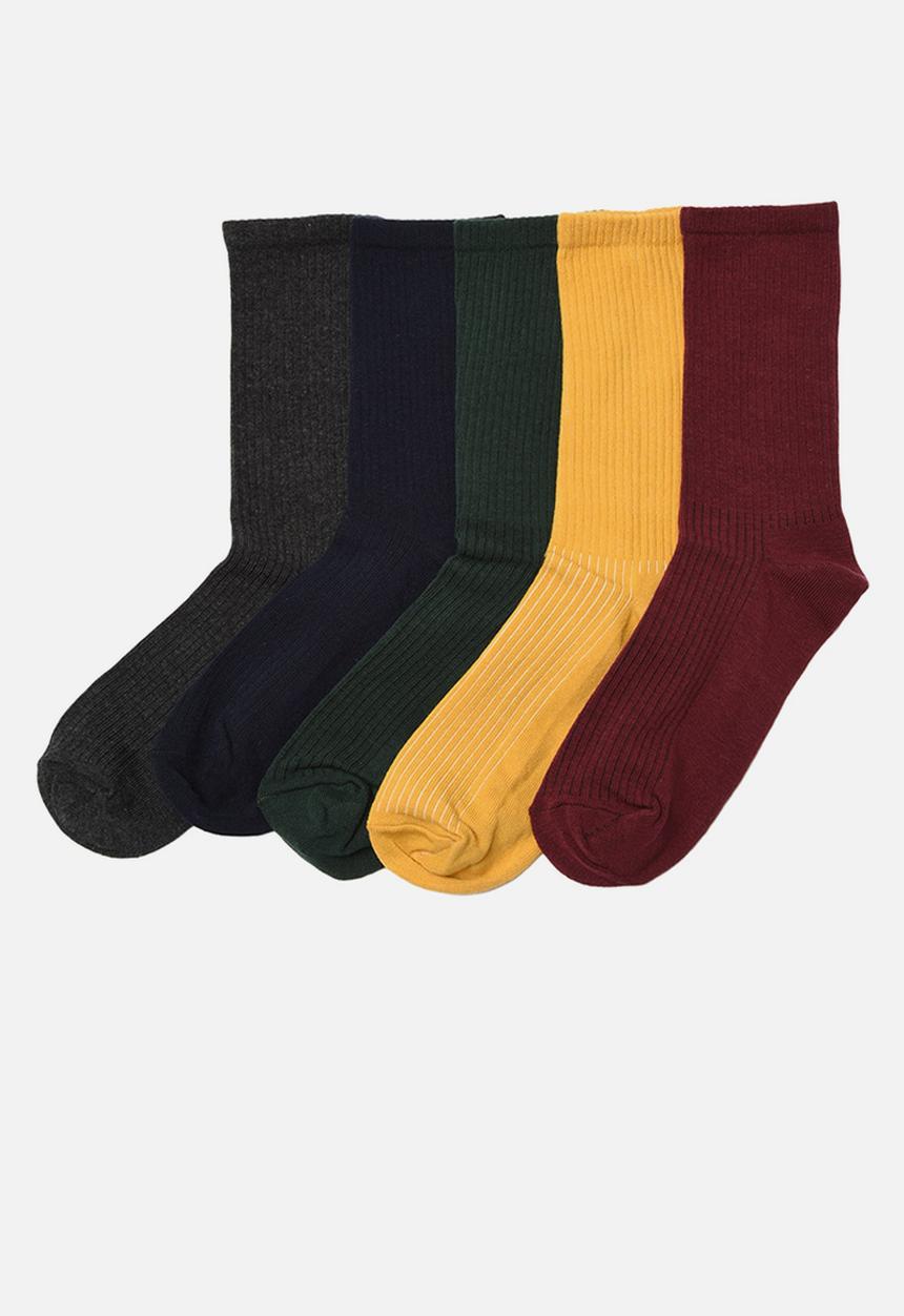 Trendyol - Ribbed 5 pack socks - multi
