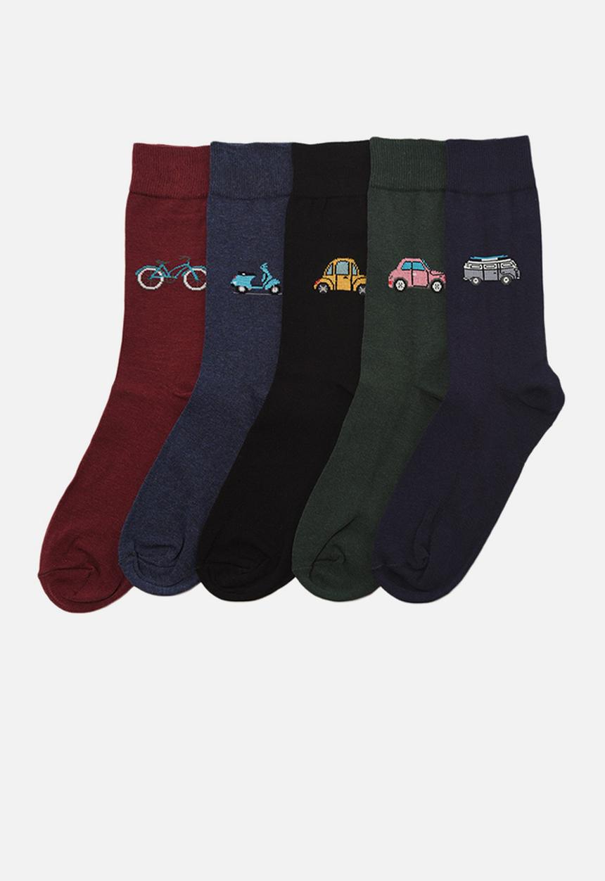 Trendyol - Mode of transport embroidered socks - navy/green/black/blue/burgundy