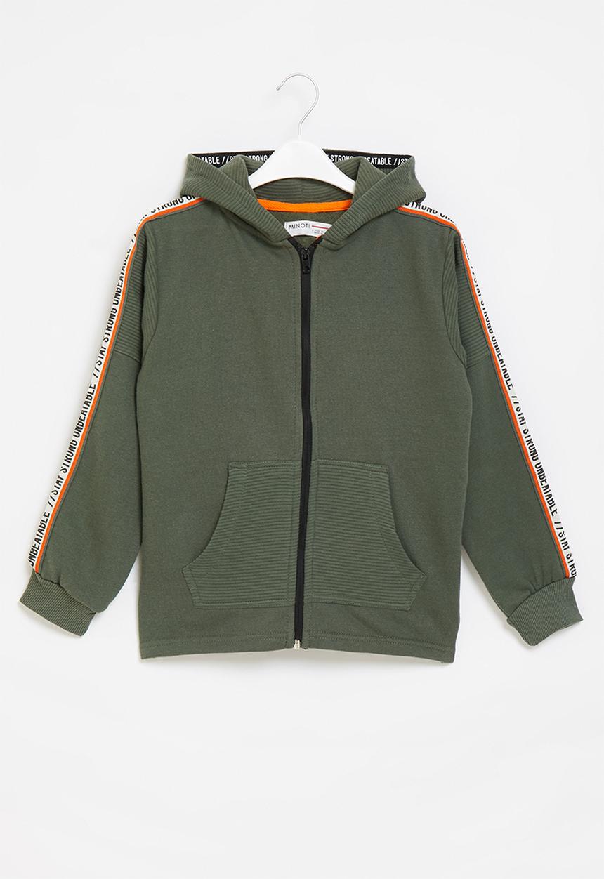 MINOTI - Teen boys fleece ottoman zip thru - khaki