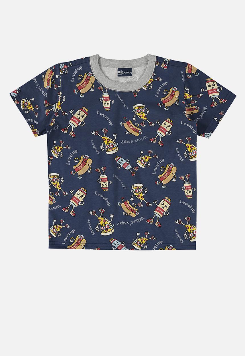 Quimby - Tee and bermuda pajama set - dark blue
