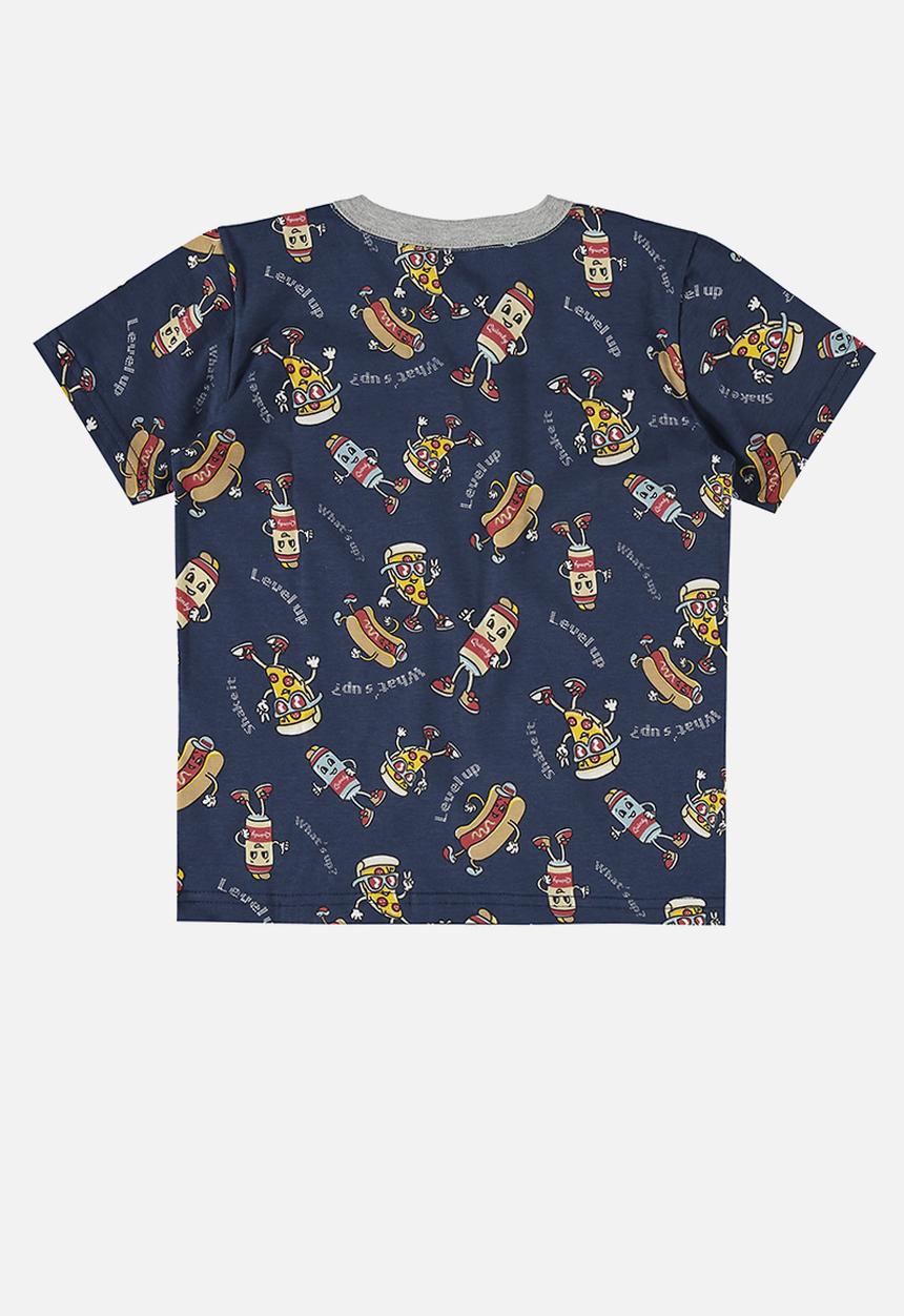 Quimby - Tee and bermuda pajama set - dark blue