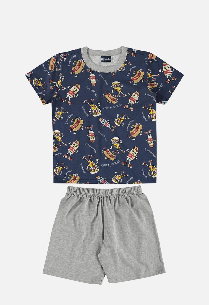 Quimby - Tee and bermuda pajama set - dark blue