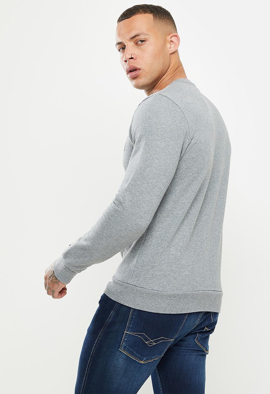 Replay - Replay side printed logo sweat crew - grey