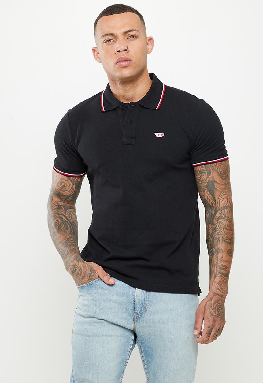 Diesel  - T-smith-d short sleeve golfer - black