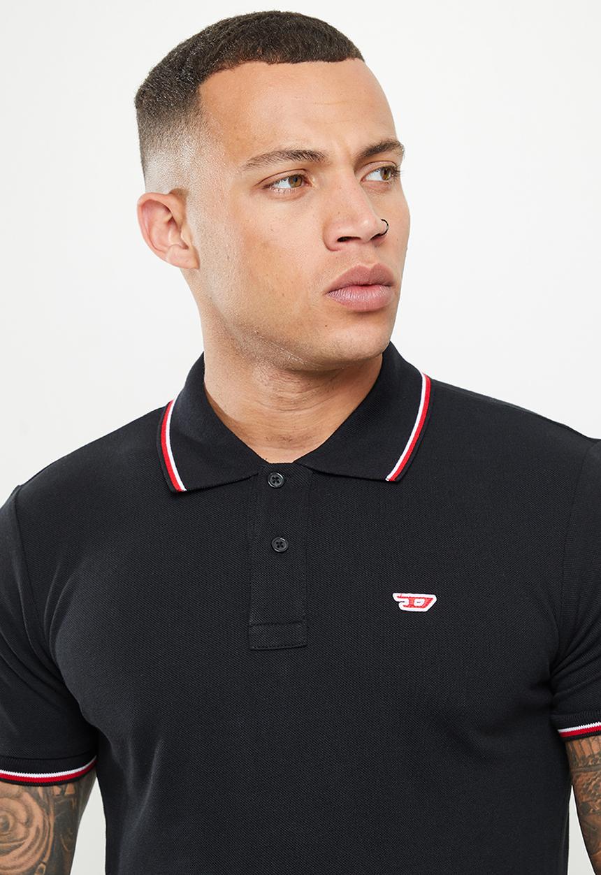 Diesel  - T-smith-d short sleeve golfer - black