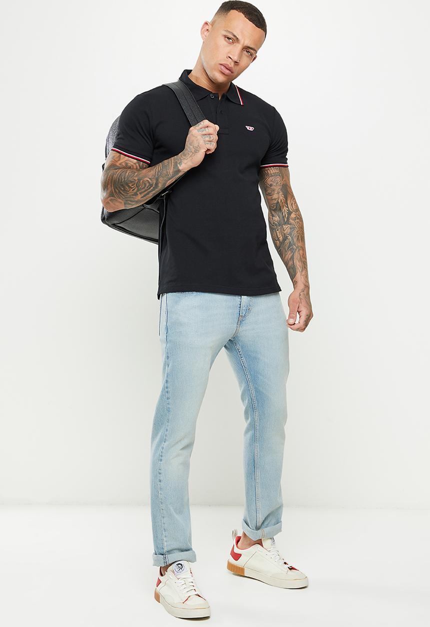 Diesel  - T-smith-d short sleeve golfer - black