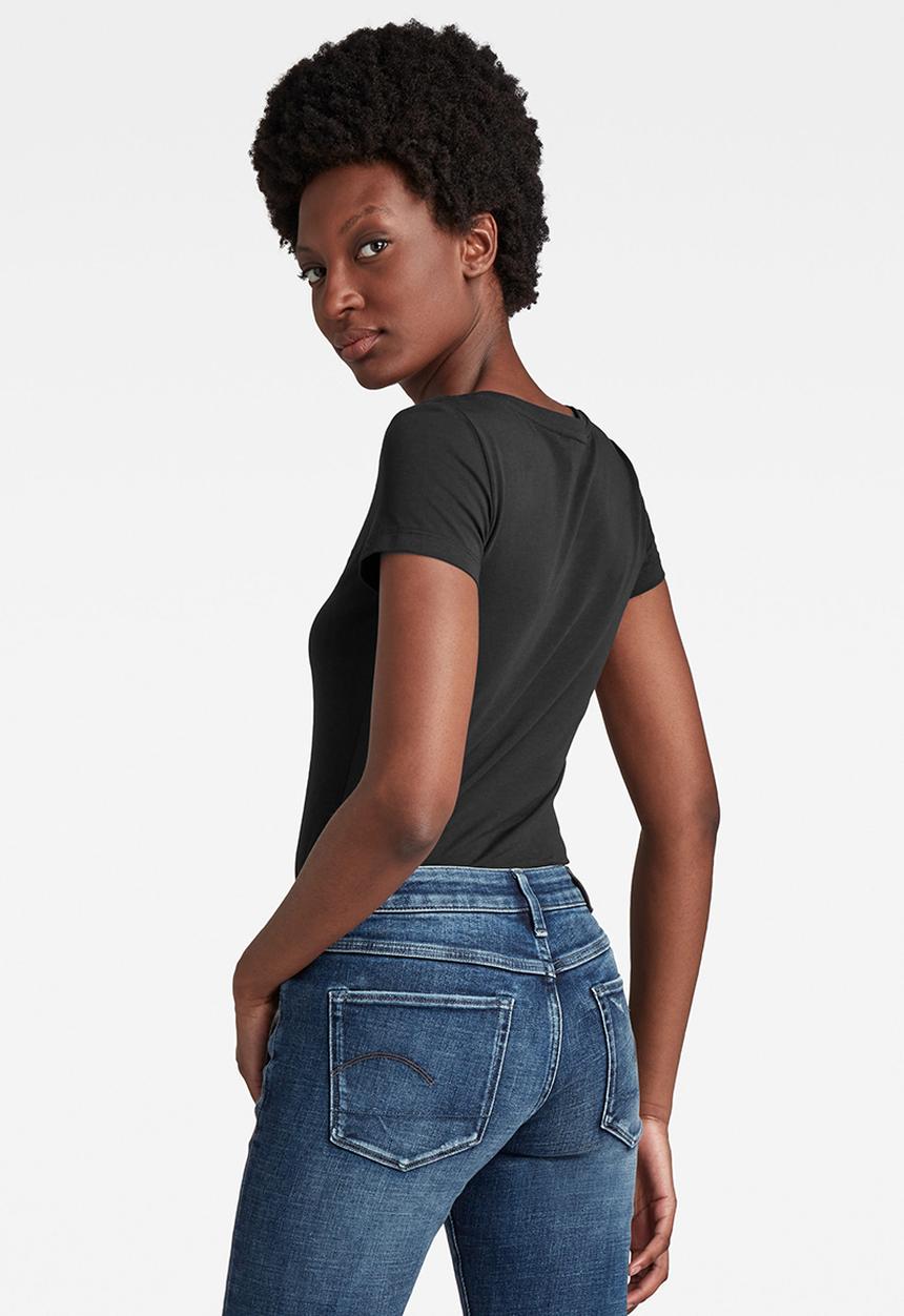 G-STAR - Base V-Neck Cap Sleeve Top - Black