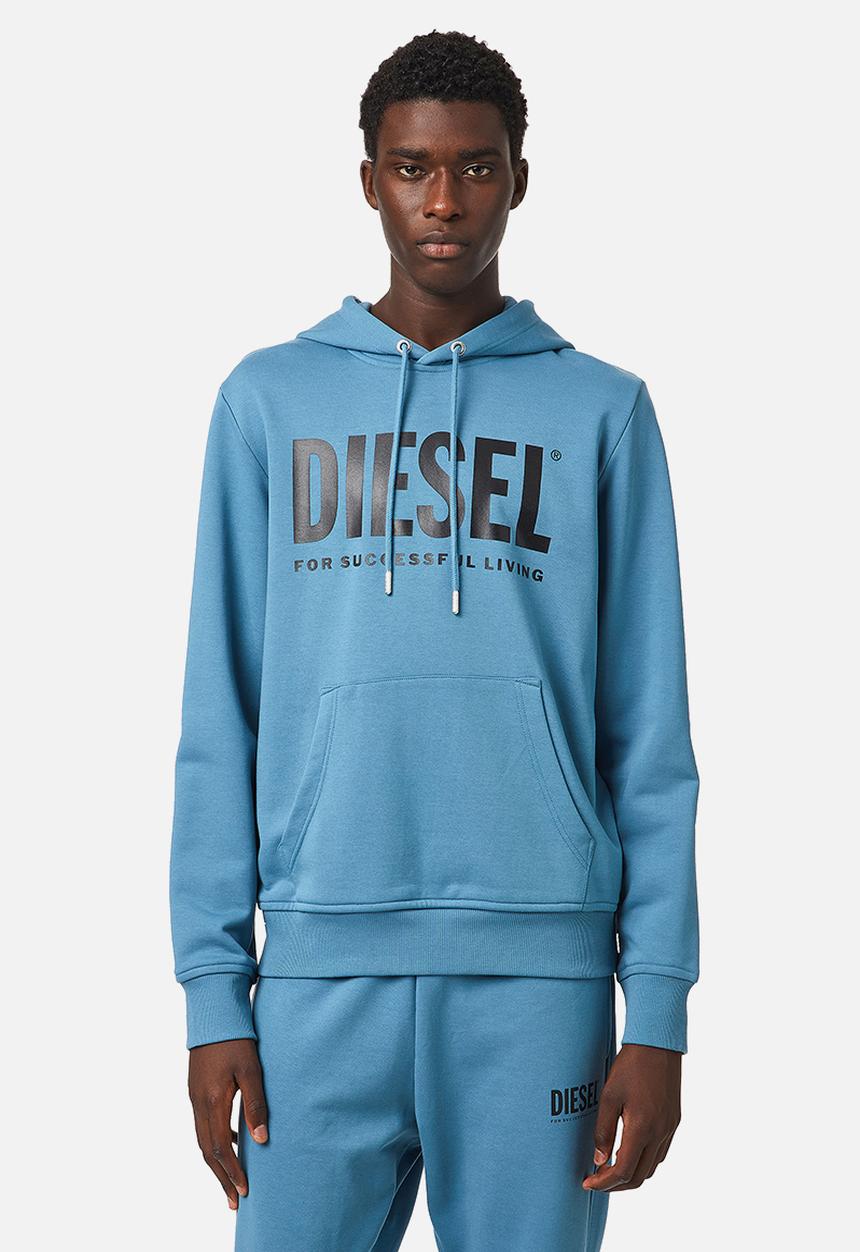 Diesel  - S-girk-hood-ecologo sweatshirt - blue