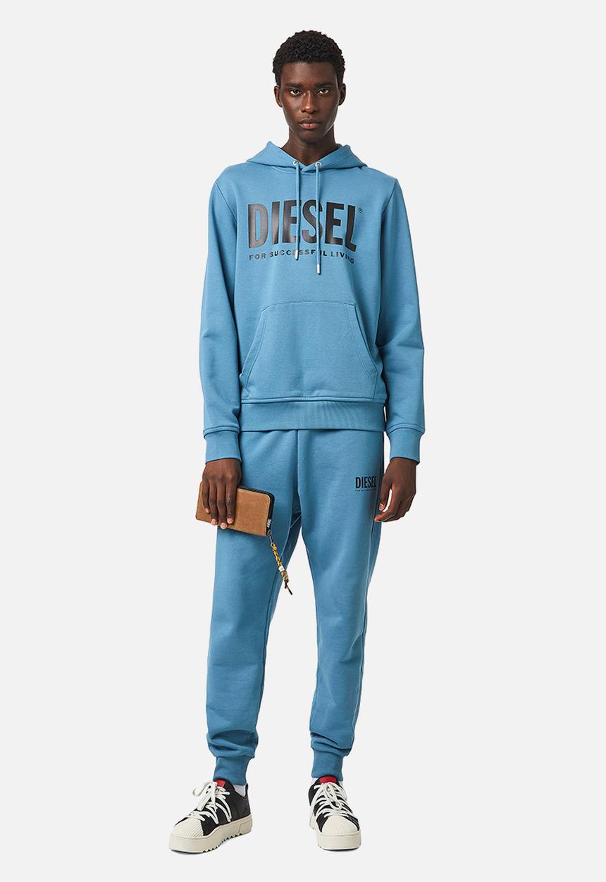 Diesel  - S-girk-hood-ecologo sweatshirt - blue