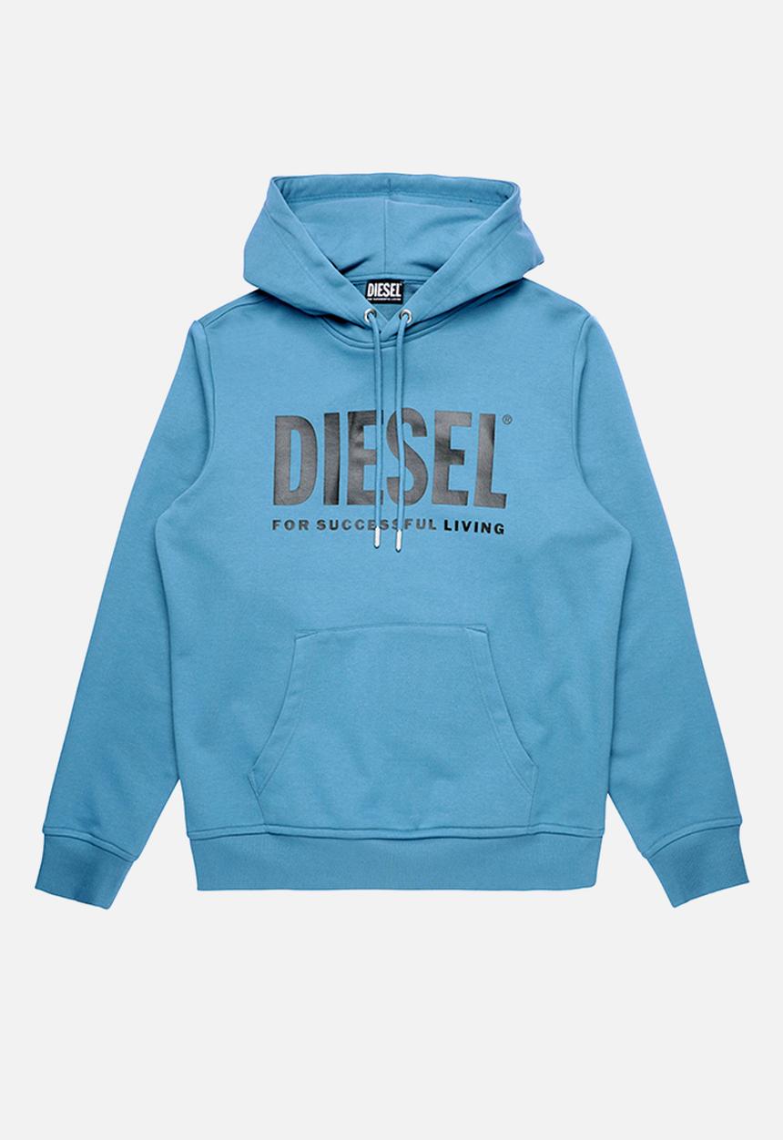 Diesel  - S-girk-hood-ecologo sweatshirt - blue