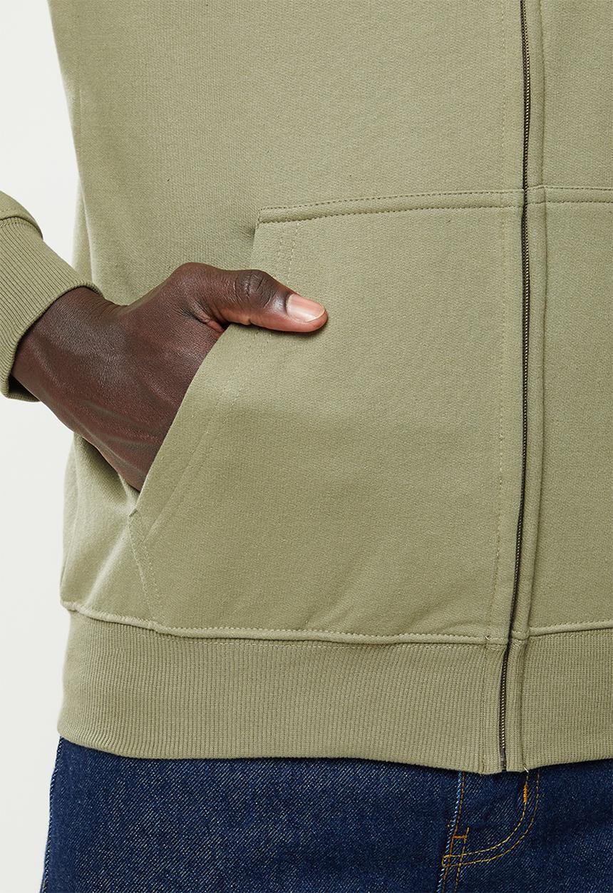 Ben Sherman - Target emb zip thru hoodie - olive
