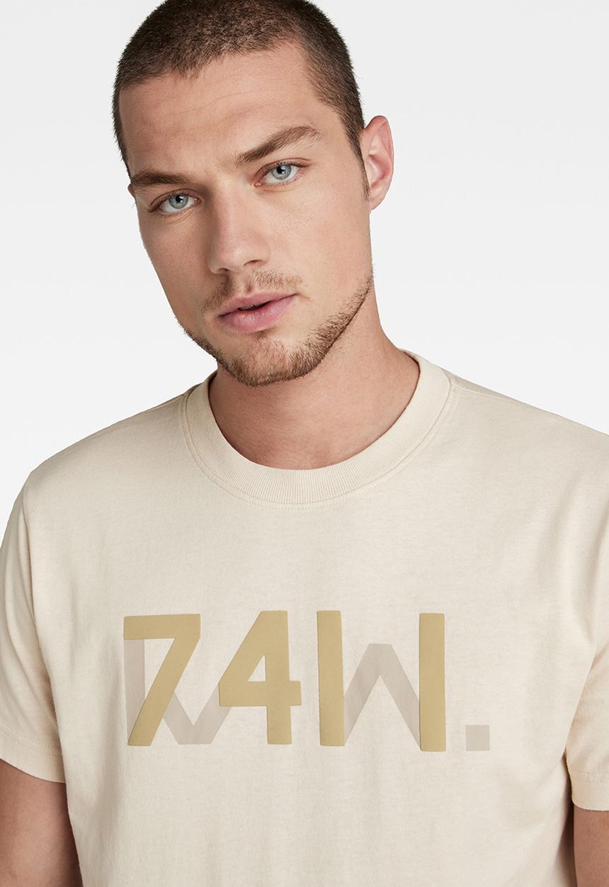 G-STAR - 7411 Cut & sewn tee - dark talc/light moss color block