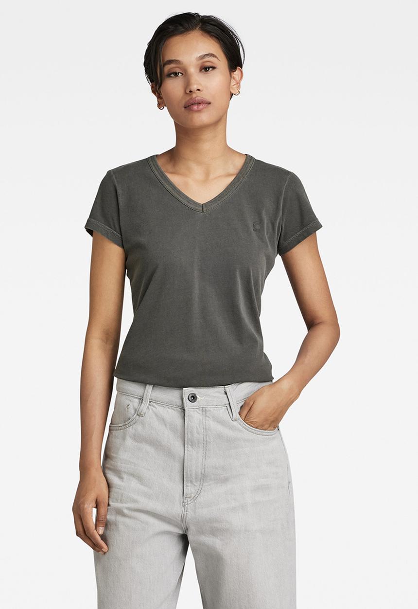G-STAR - Eyben slim v-neck short sleeve - raven gd