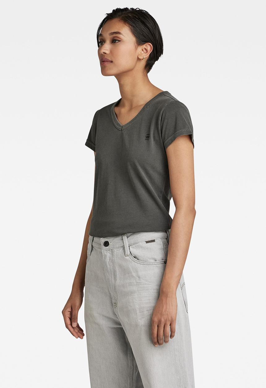 G-STAR - Eyben slim v-neck short sleeve - raven gd