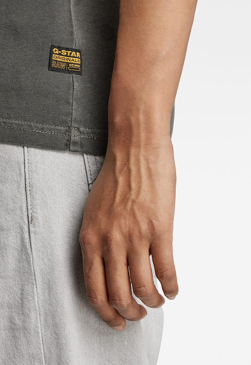 G-STAR - Eyben slim v-neck short sleeve - raven gd