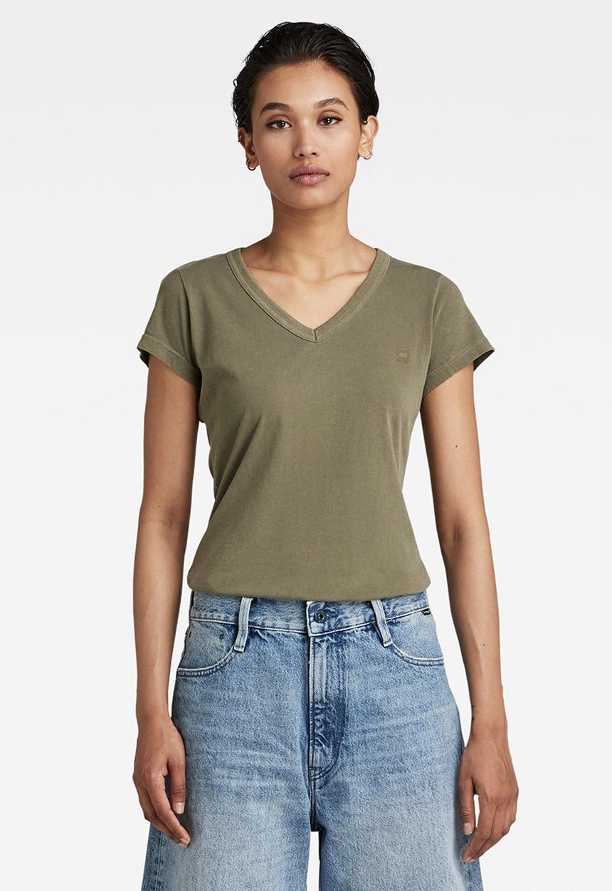 G-STAR - Eyben slim v-neck short sleeve - shamrock gd