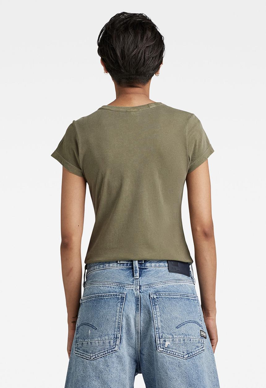 G-STAR - Eyben slim v-neck short sleeve - shamrock gd