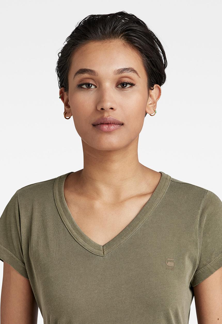 G-STAR - Eyben slim v-neck short sleeve - shamrock gd