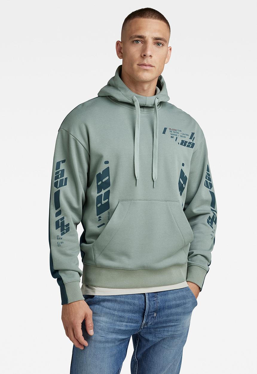 G-STAR - Sobiru loose hooded sweater - iceberg green/nitro color block