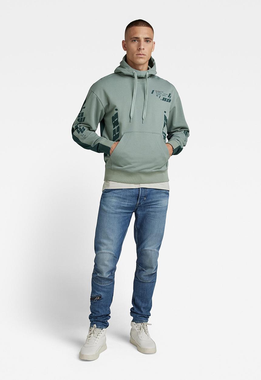G-STAR - Sobiru loose hooded sweater - iceberg green/nitro color block