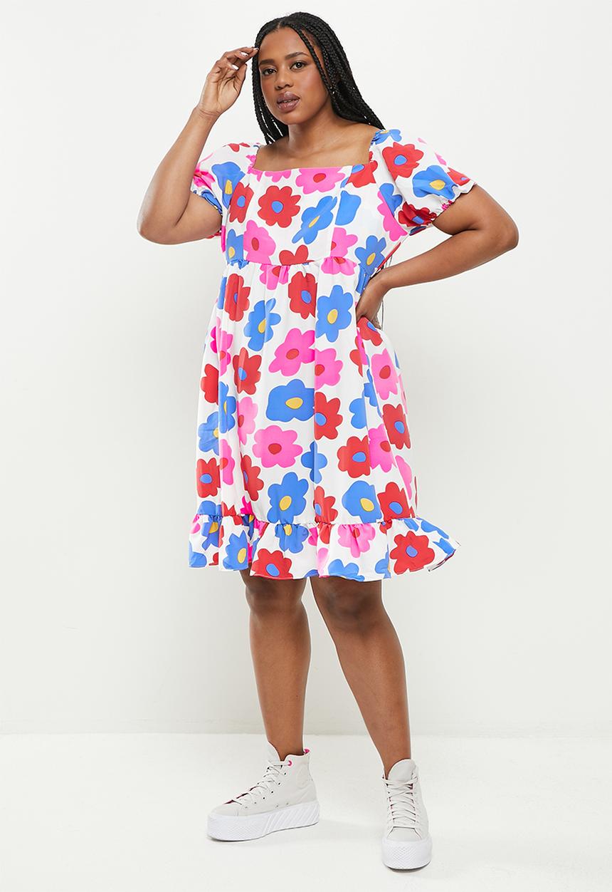 Glamorous - Plus ladies dress - bright large floral