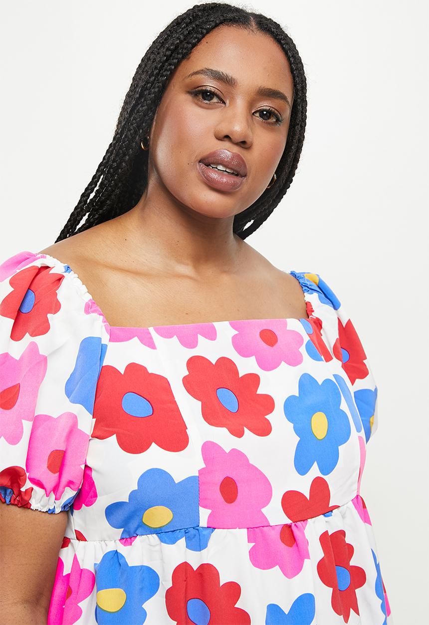 Glamorous - Plus ladies dress - bright large floral