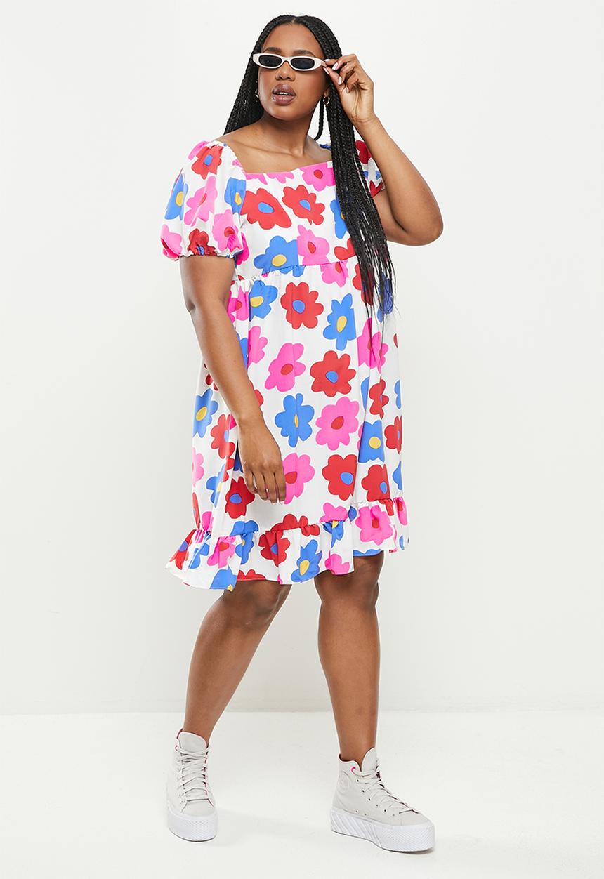 Glamorous - Plus ladies dress - bright large floral