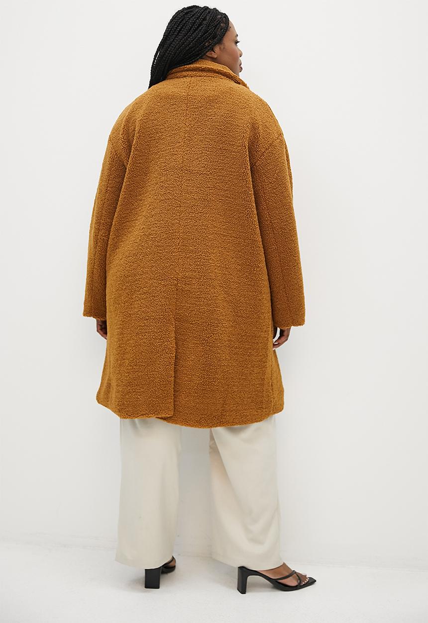 Superbalist - Fuzzy coat - tobacco