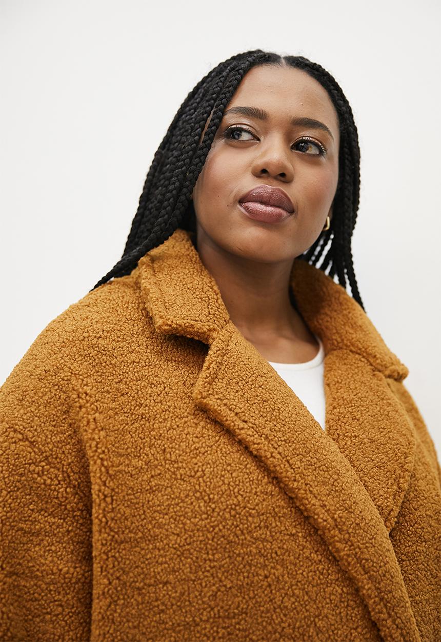 Superbalist - Fuzzy coat - tobacco