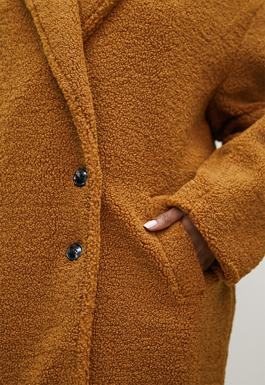 Superbalist - Fuzzy coat - tobacco