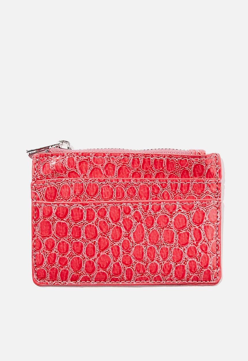 Rubi - Daisy cardholder - pink pebble texture