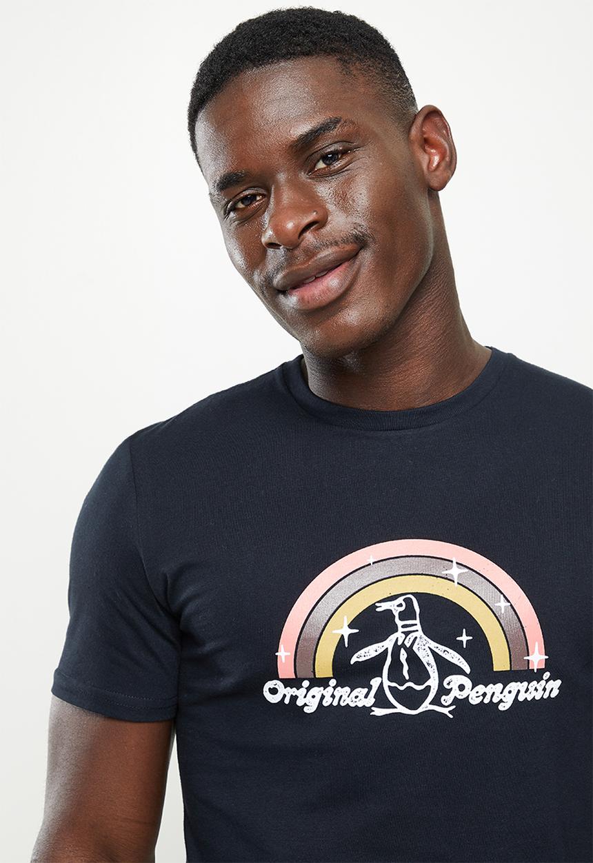 Original Penguin - Penguin rainbow T-shirt - true black