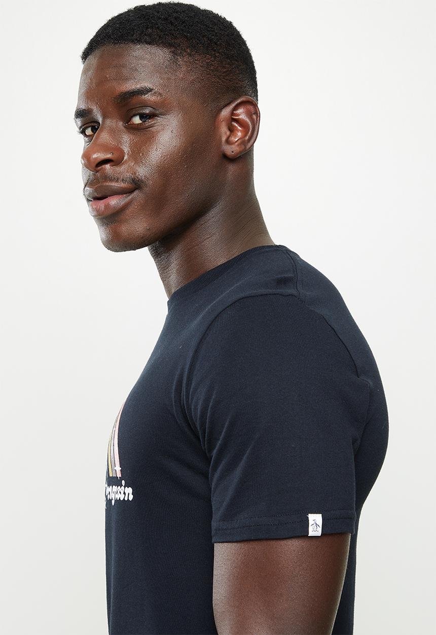 Original Penguin - Penguin rainbow T-shirt - true black