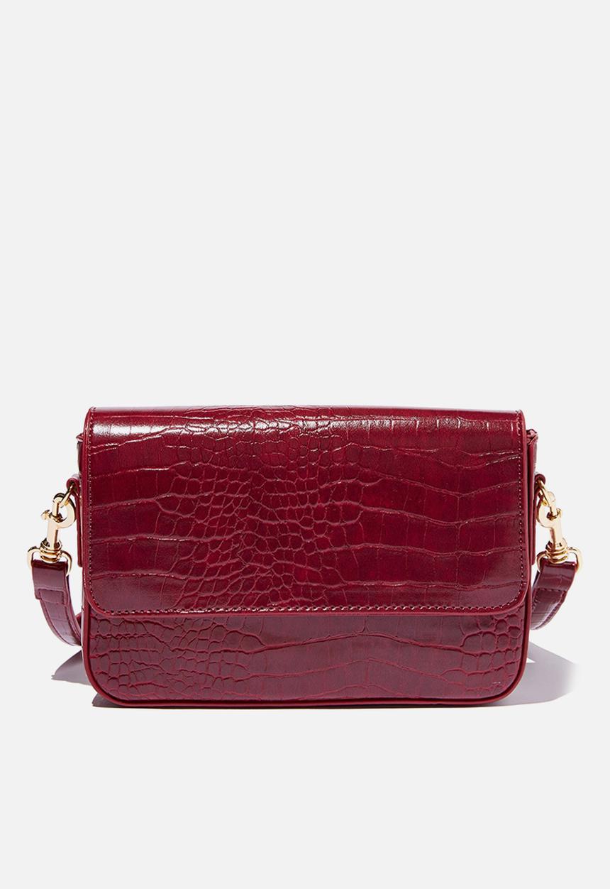 Rubi - Lexi cross textured body bag - burgundy