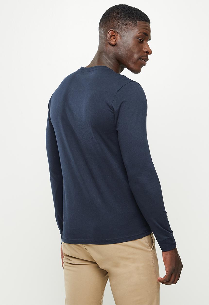 POLO - Men big pony long sleeve tee - navy